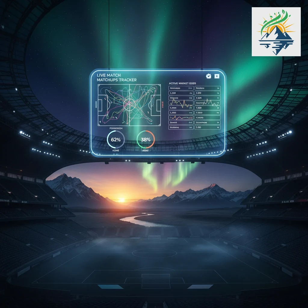 AllyBet live match center displaying in-game football statistics and possession charts.